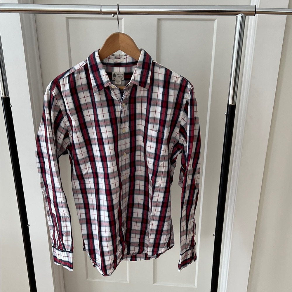 J. Crew Red and Blue Plaid Button Down Shirt